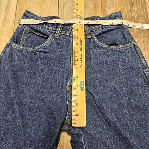 Vintage Bartack Tapered Straight Leg Relaxed Denim Blue Jeans Women's 30 Classic - Picture 3 of 10